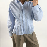 MADICKEN waisted skjorte, lyseblå