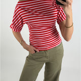 MAZIE boatneck top, rød