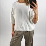 MARGE strik t-shirt, hvid