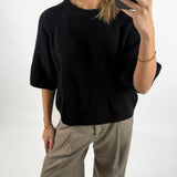 MARGE strik t-shirt, sort