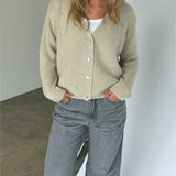 MEGAN strik cardigan, beige