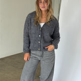 MEGAN strik cardigan, grå