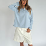 MILLIE polo bluse, lyseblå
