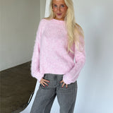 Modelbillede af MILLY strik i lyserød. Fra BySofieSønderby