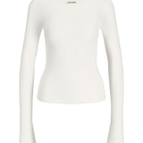 MINA boatneck bluse, hvid