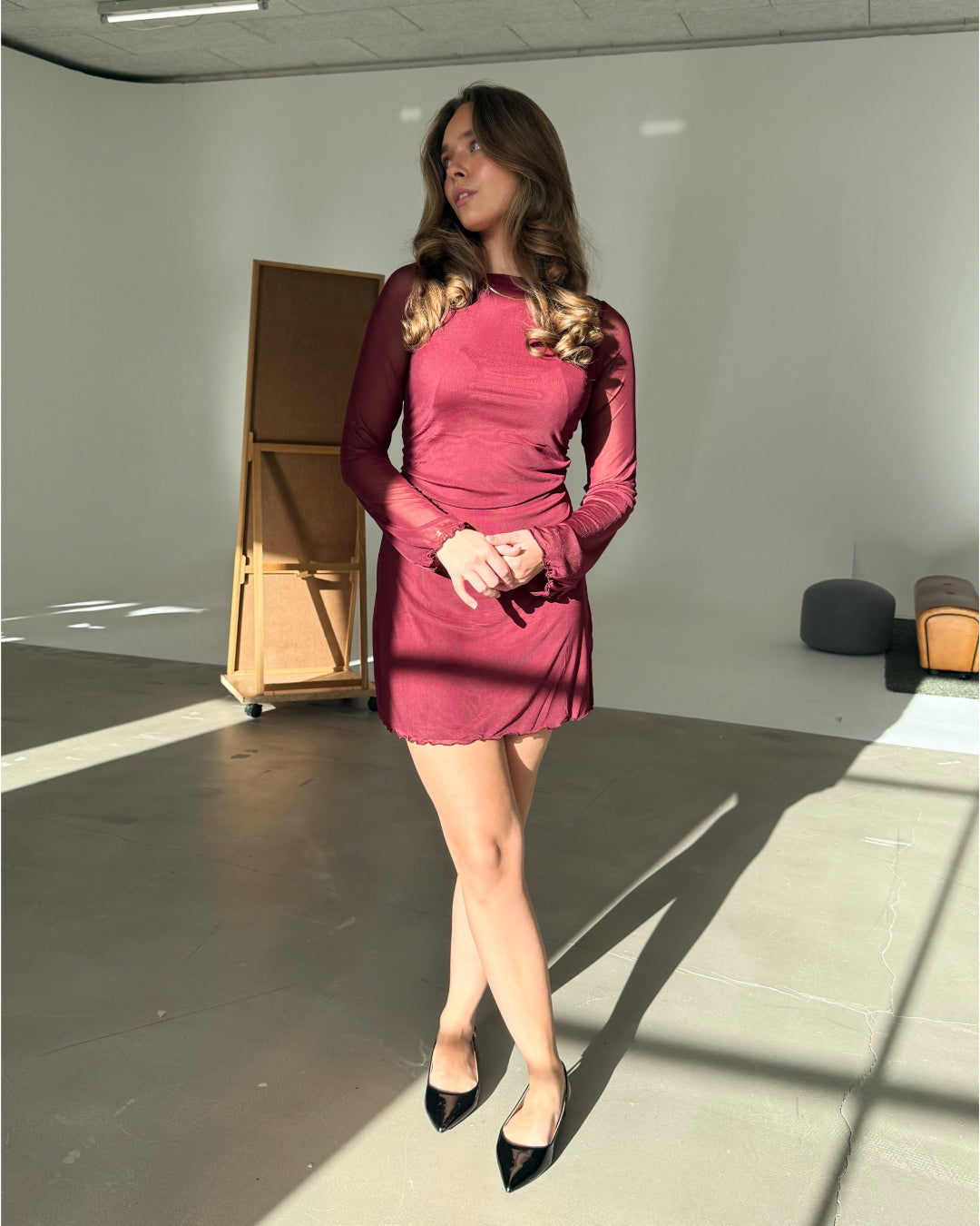 MINNA kjole bordeaux