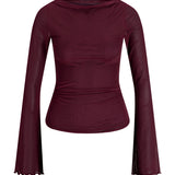 MINNA mesh bluse bordeaux