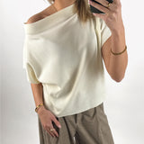 MONA one shoulder top, creme