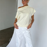 MONA one shoulder top, creme