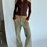 MONIKA zip bluse, brun
