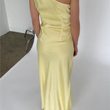 NAT one shoulder kjole, gul