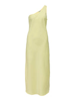 Produktbillede af gul NAT oneshoulder kjole. Set forfra. Fra BySofieSønderby