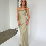 NAT stropløs kjole, grøn