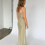 NAT stropløs kjole, grøn