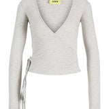 NOELLE wrap bluse, grå