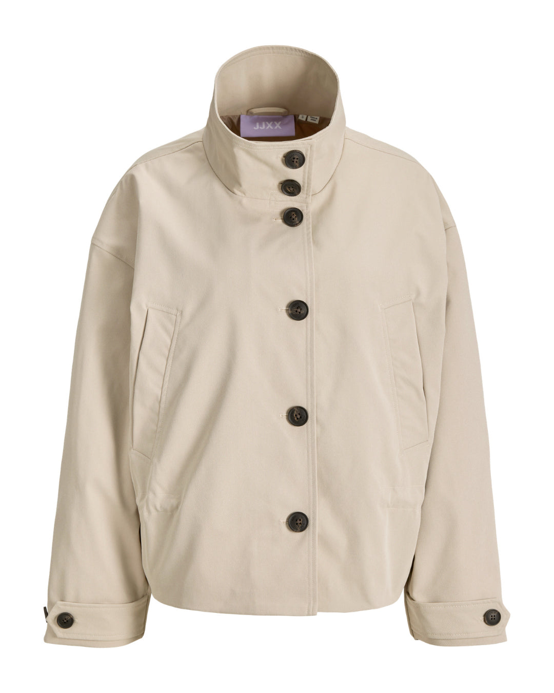 Produktbillede af beige OLIVIA jakke. Set forfra. Fra BySofieSønderby