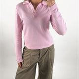 OLIVIA polo bluse, lyserød