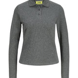 OLIVIA polo bluse, grå