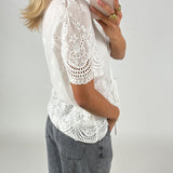 PAISLEY bluse, hvid