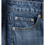 Detaljebillede af blå PALERMO bukser. Fra BySofieSønderby