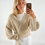 PAM slå om cardigan, beige