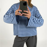 PENNY stribet long sleeve, blå/lyseblå