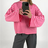 PENNY stribet long sleeve, pink/lyserød