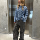 PENNY stribet long sleeve, blå/lyseblå