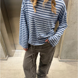 PENNY stribet long sleeve, blå/lyseblå