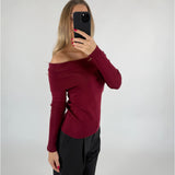 PHOEBE off shoulder bluse, bordeaux