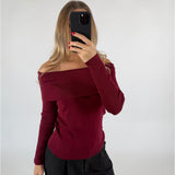 PHOEBE off shoulder bluse, bordeaux