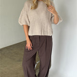POPPY kortærmet strik, beige