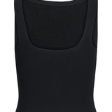 Produktfoto af en sort POSIE top set bagfra. Bagrund er hvid. Fra BySofieSønderby