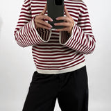 REBEKKA stribet long sleeve, hvid/rød