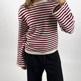 REBEKKA stribet long sleeve, hvid/rød