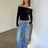 REMI off shoulder strik, sort