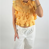 RHINA flæse top, gul