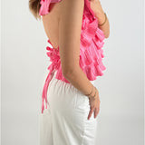 RHINA flæse top, lyserød