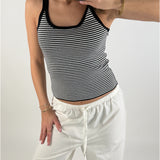 IRENE top, sort/hvid