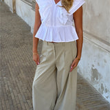 RIKKE flæsetop, hvid