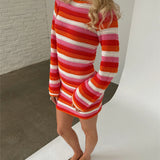 RORY strik kjole, orange/pink