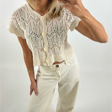 ROSALIE strik top, creme