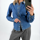 ROSE denim skjorte, mørkeblå