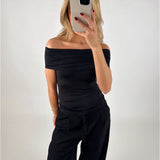 SAGA off shoulder top, sort
