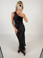 SATEEN kjole sort