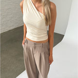 SCARLETT one shoulder top, creme