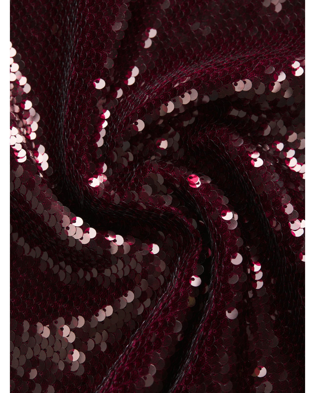 Detaljebillede af bordeaux SIA nederdel med pailletter. Fra BySofieSønderby.