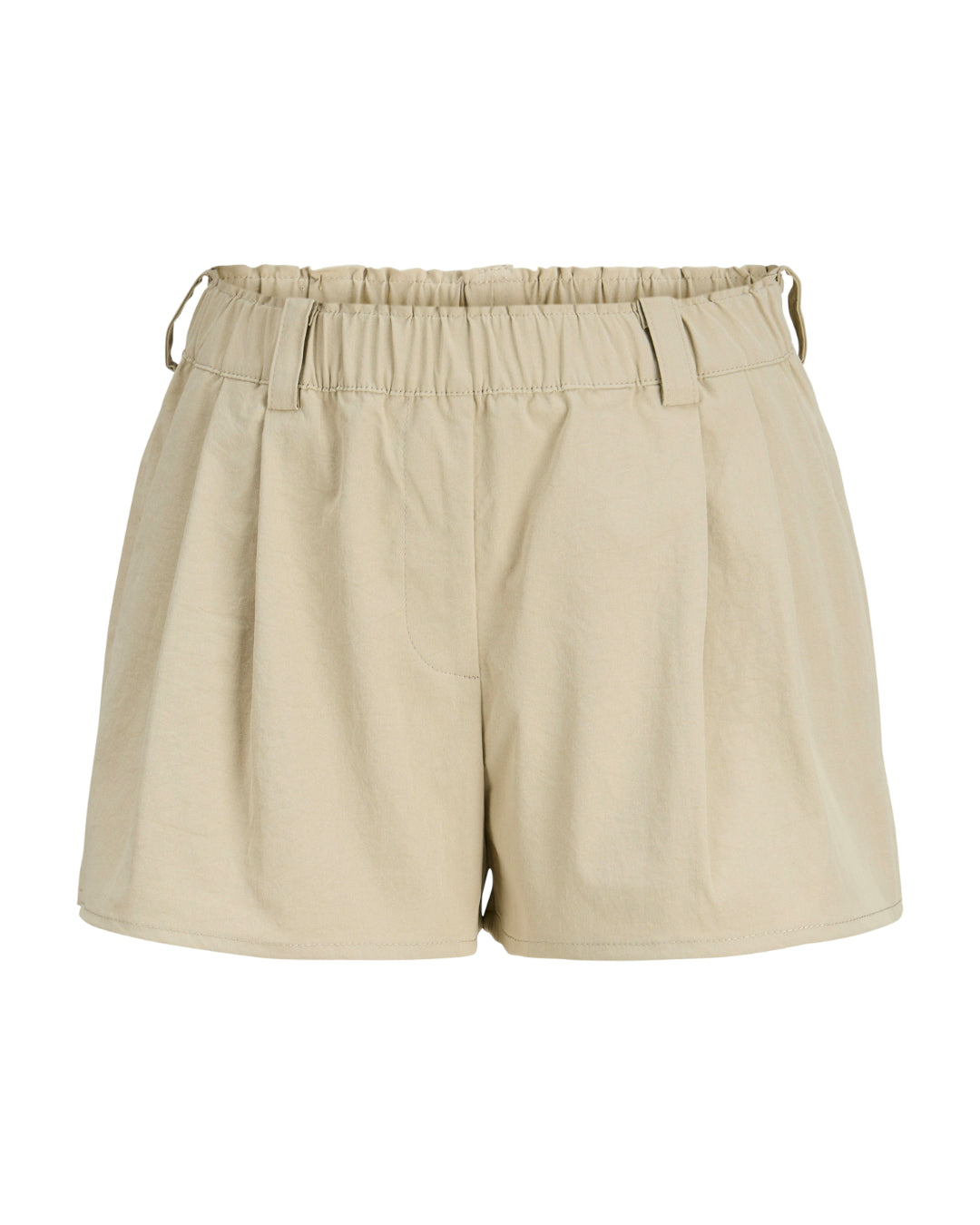 Produktbillede af beige SILJA shorts. Set forfra. Fra BySofieSønderby