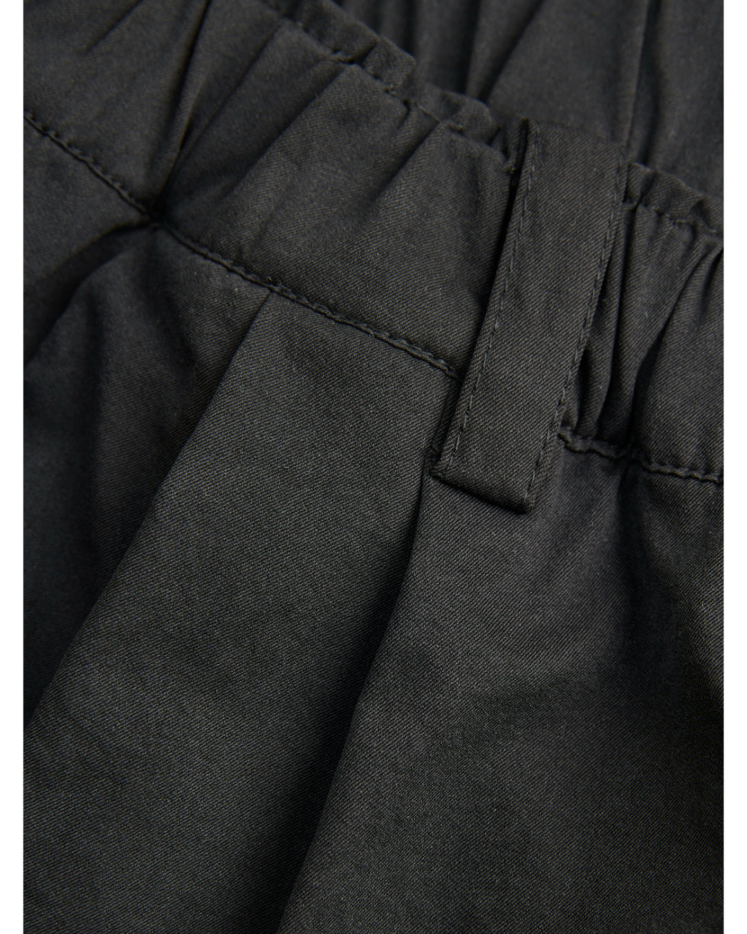 Detaljebillede af sorte SILJA shorts. Fra BySofieSønderby
