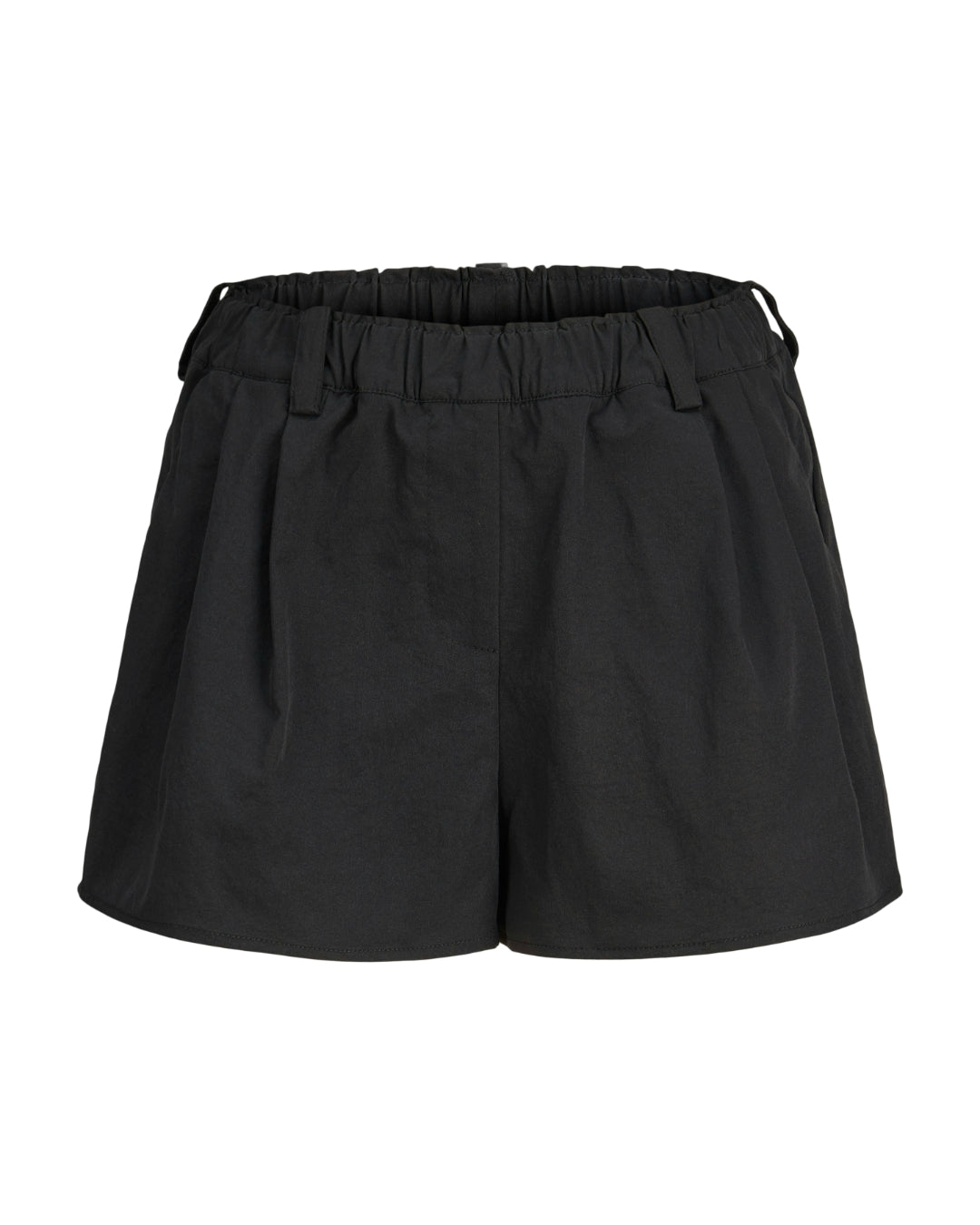 Produktbillede af sorte SILJA shorts. Set forfra. Fra BySofieSønderby